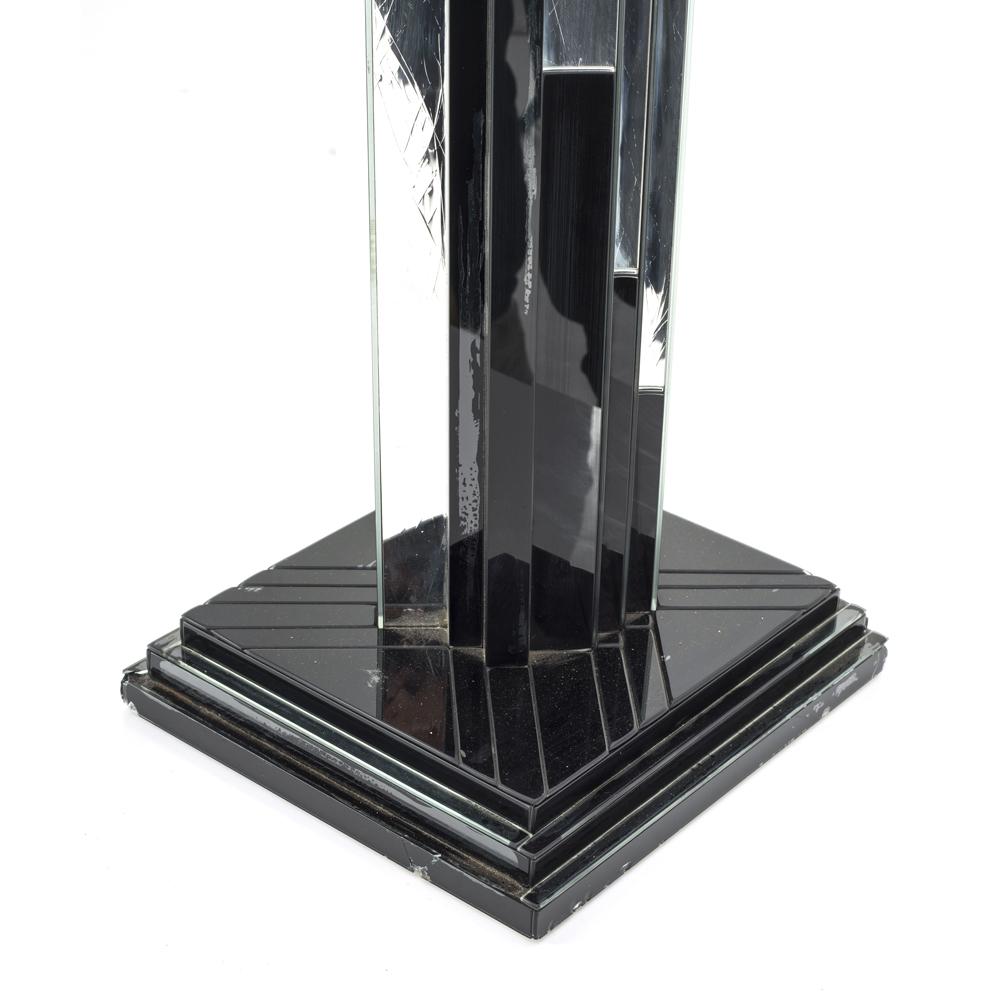 Chrome and Black 53" Tall Pinnacle Modern Sculpture