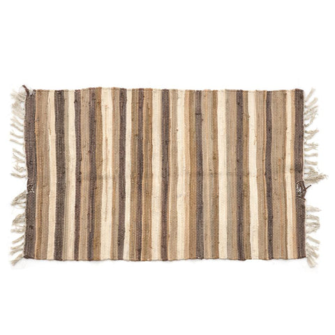 Brown & Tan Stripe Woven Doormat