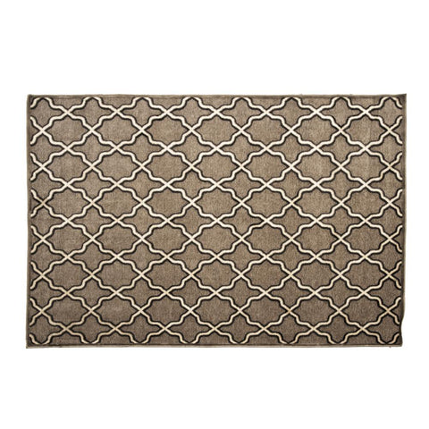 Grey Brown Patterned Traditional Rug