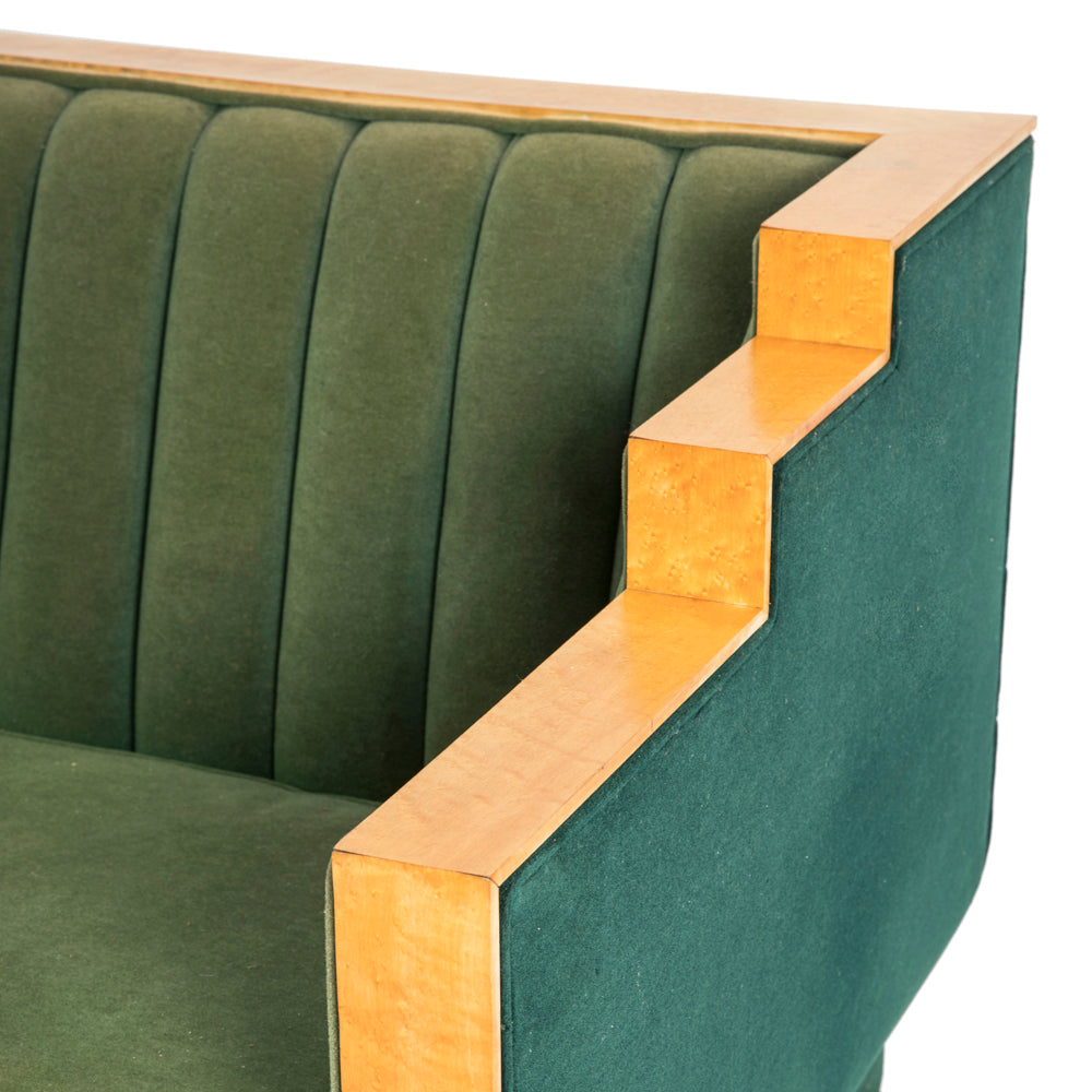 Green Deco Stepped Wood Sofa