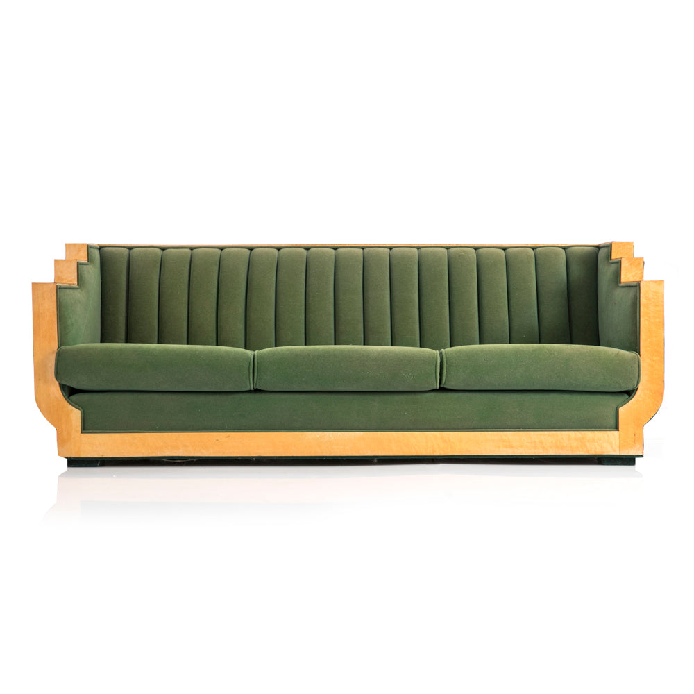 Green Deco Stepped Wood Sofa