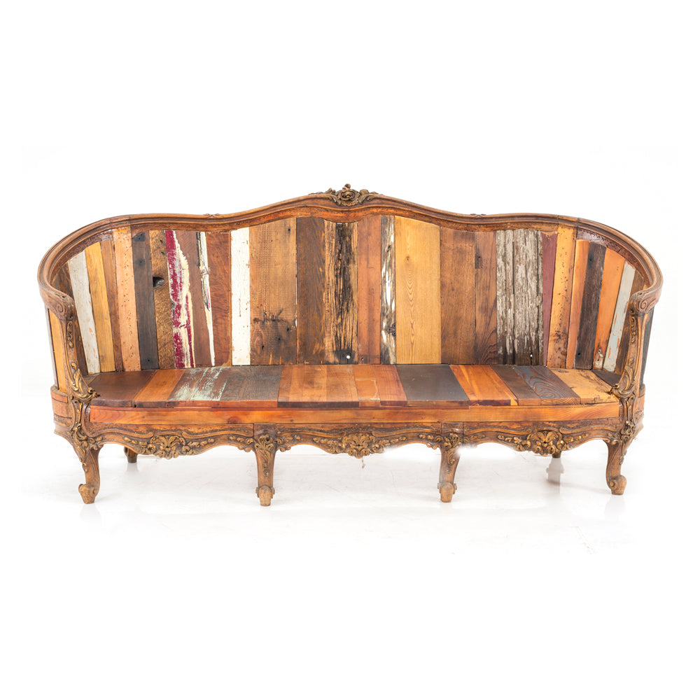 Rustic Wood Plank Sofa