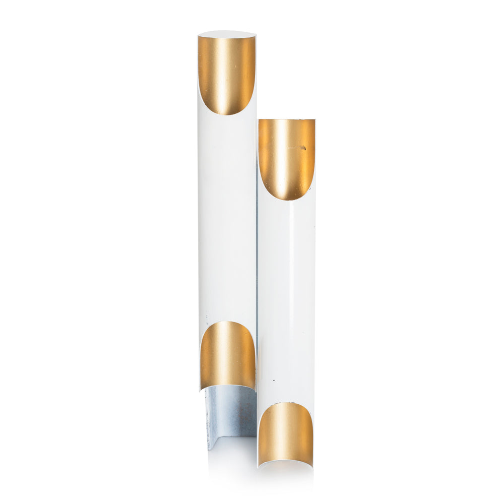 White And Gold Tube Sconce