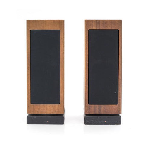 Tall Rectangular Wood + Black Speakers - set of 2