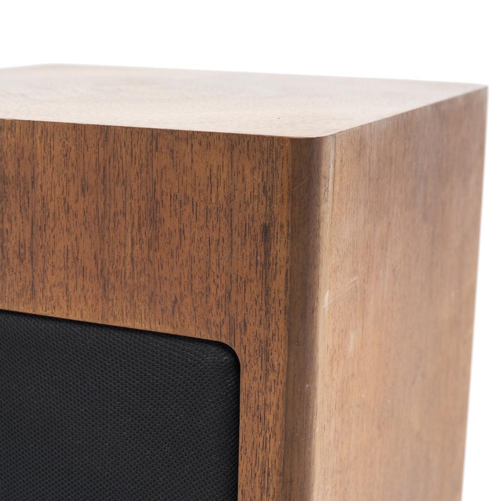 Tall Rectangular Wood + Black Speakers - set of 2