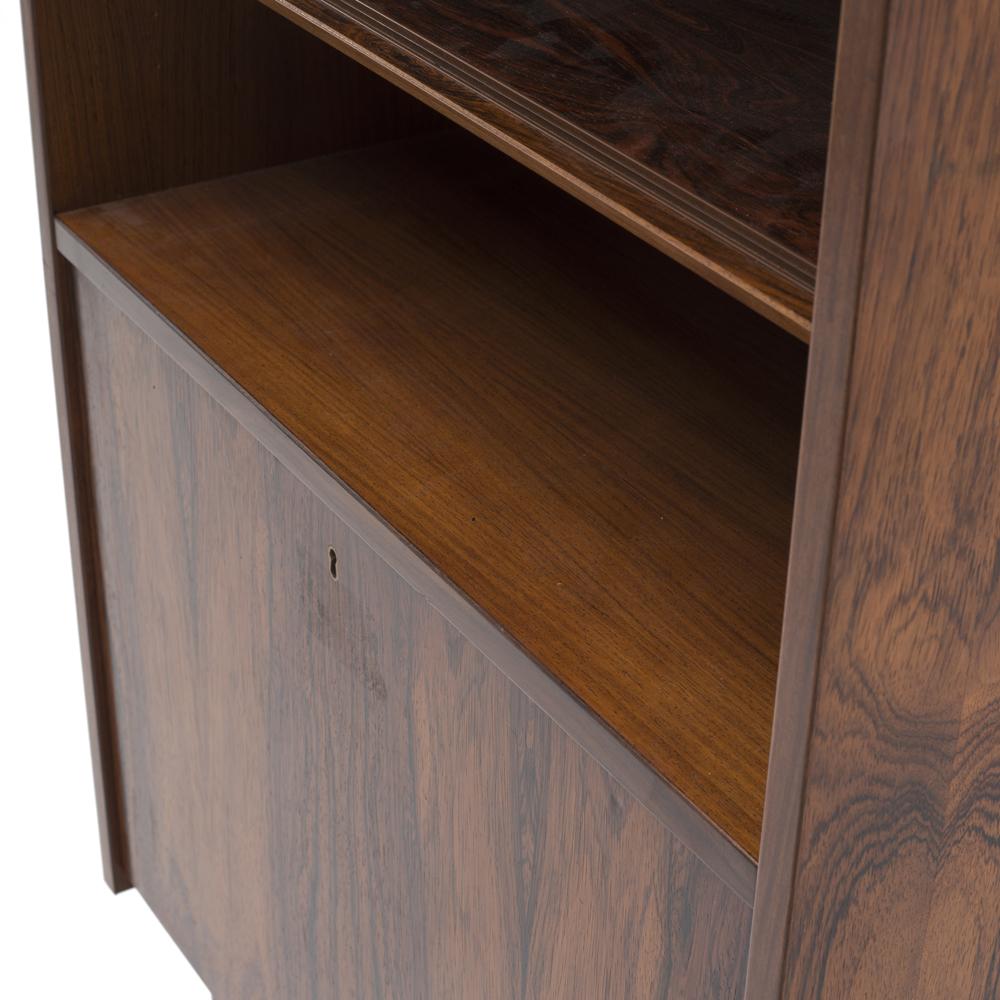 Skinny Wood Bookcase Cabinet with Tall Legs