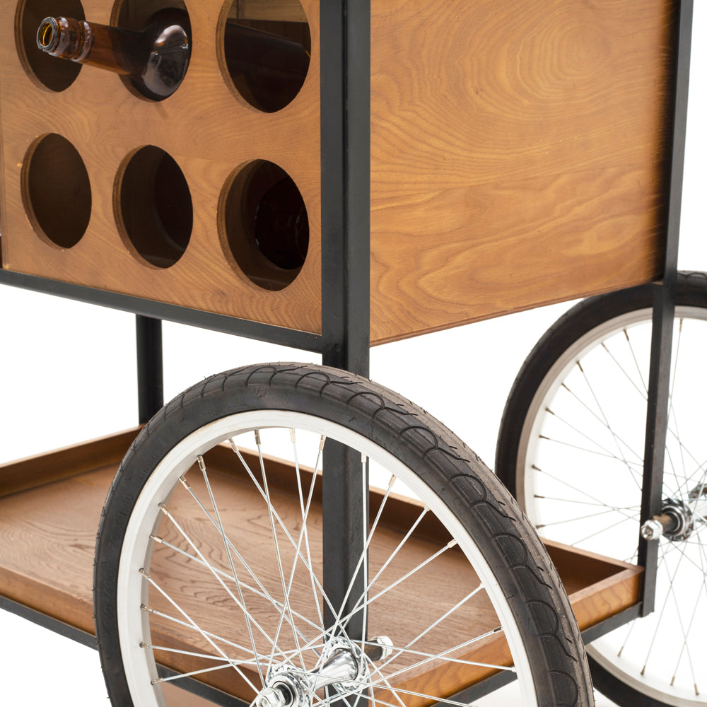 Contemporary Rolling Wine Cart