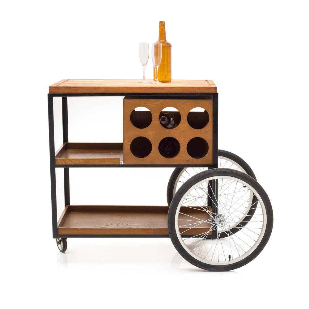 Contemporary Rolling Wine Cart