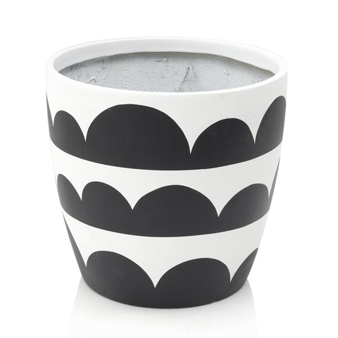 Black and White Cloud Striped Planter