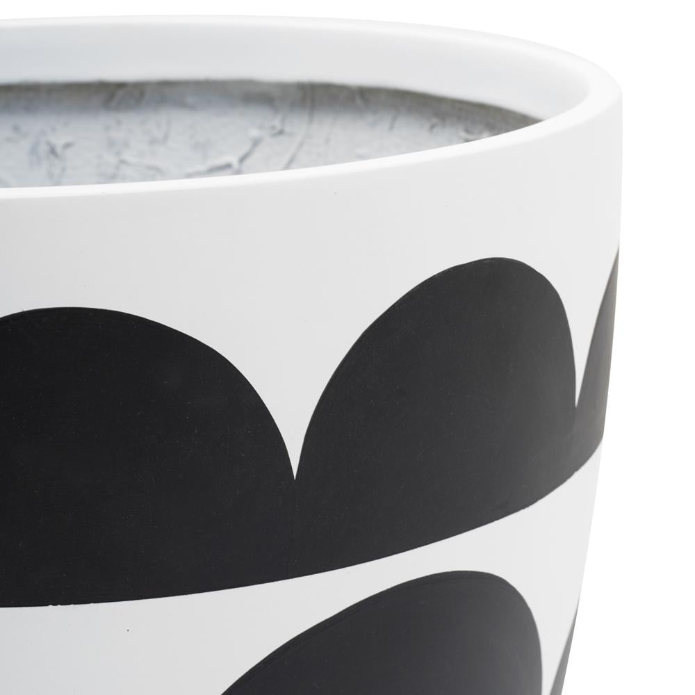 Black and White Cloud Striped Planter