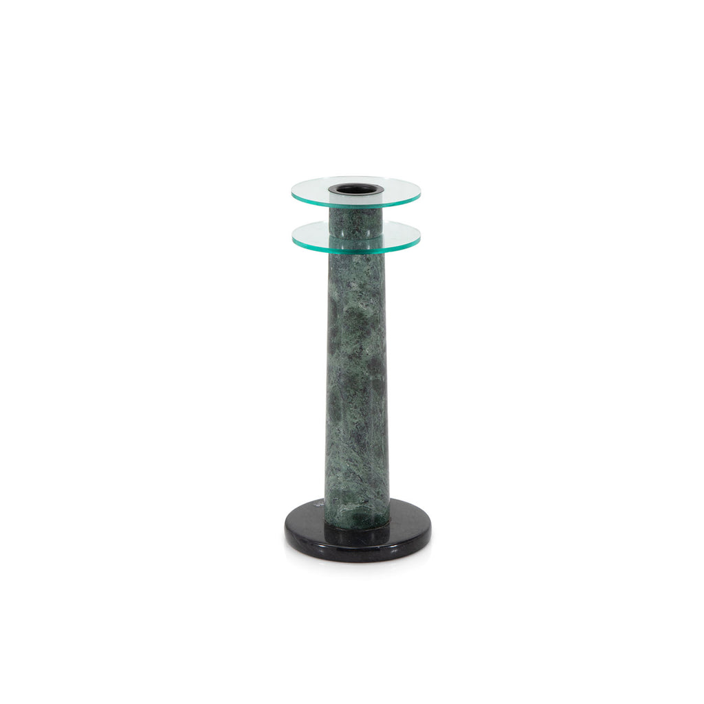 Green Granite Candle Holder Pair