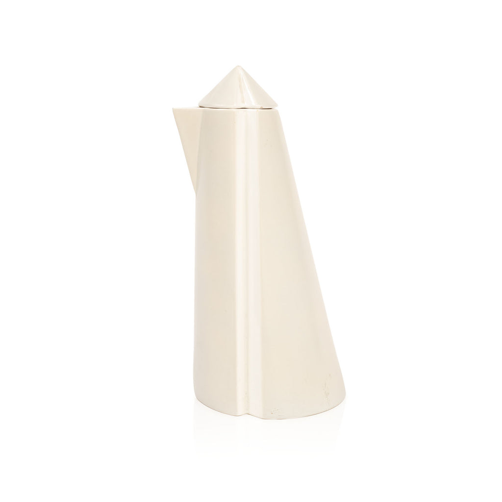 White Minimalist Conic Pitcher with Pointed Spout