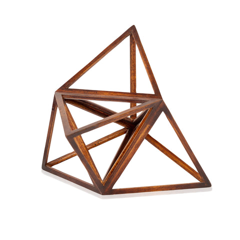 Wood Multi Triangle Tabletop Sculpture