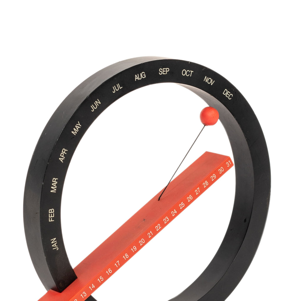 Black & Orange Abstract Circle Minimalist Desktop Calendar