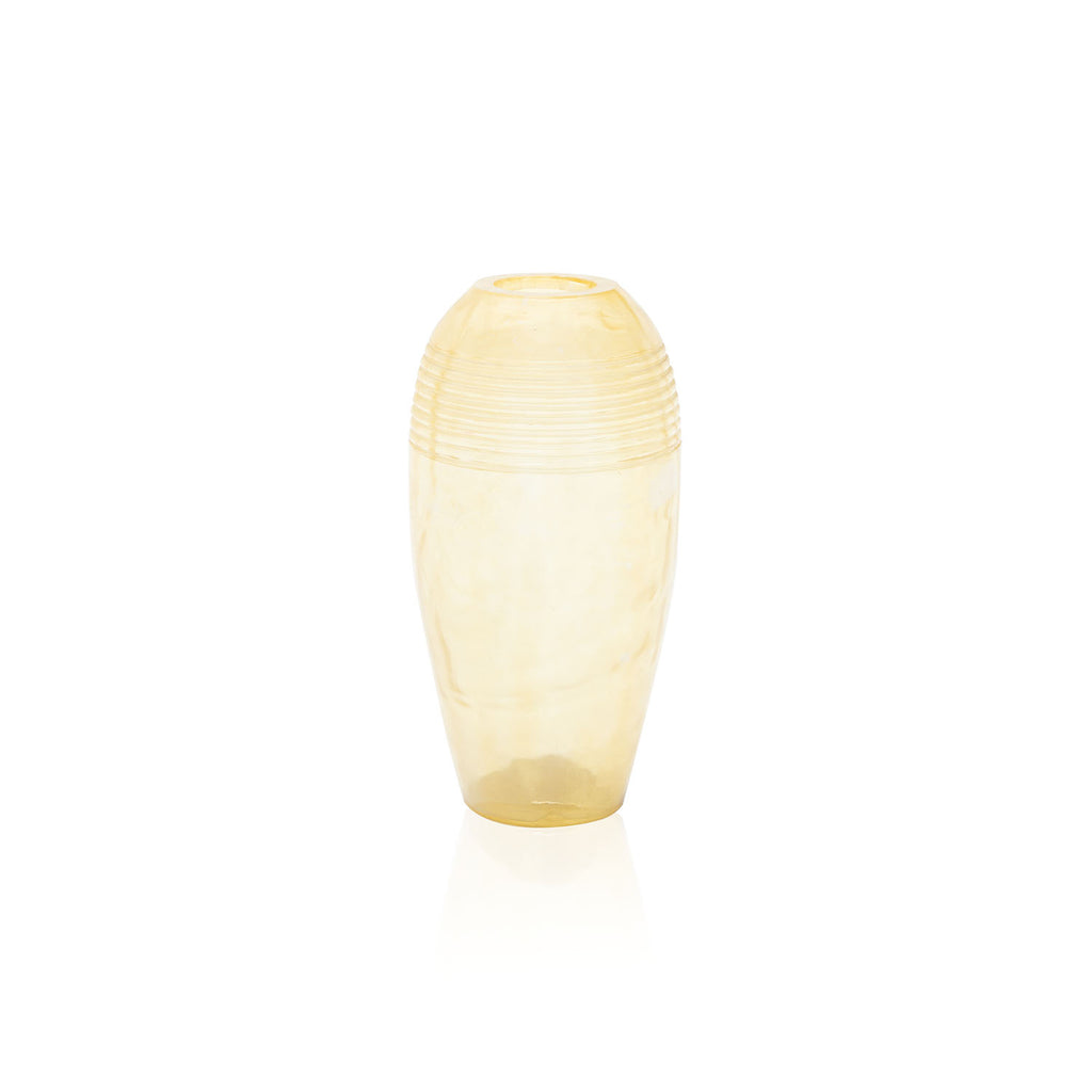 Transparent Pale Yellow Plastic Floor Vase Planter