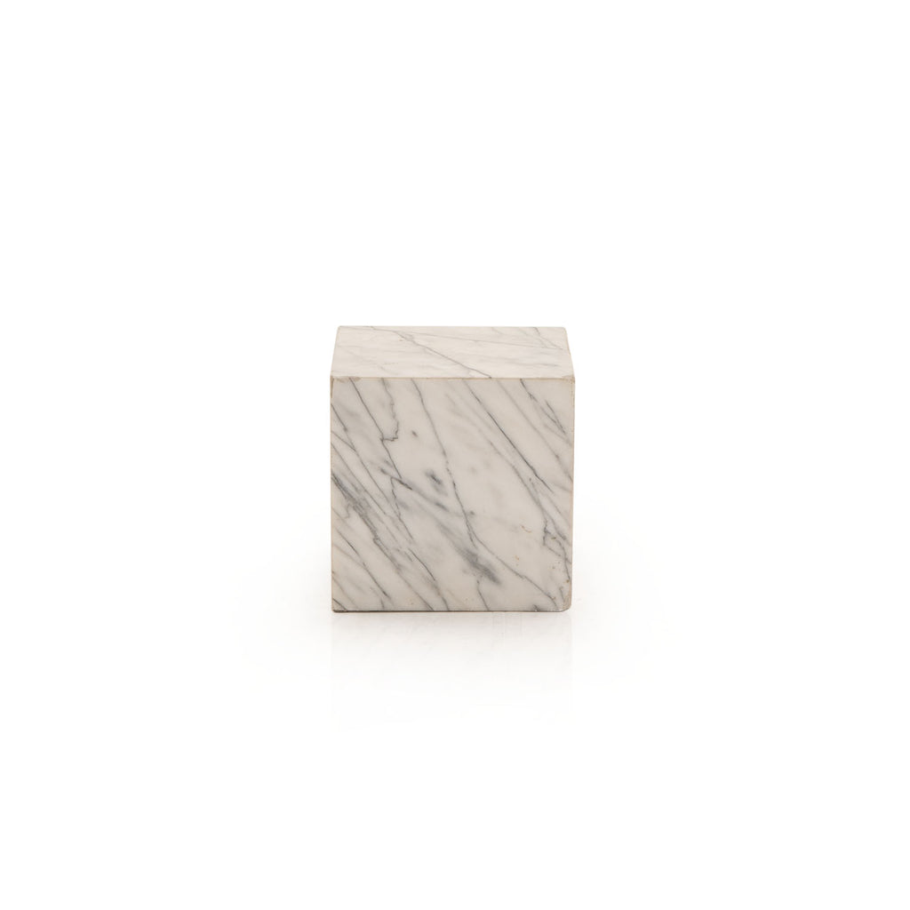 White Marble Cube Pedestal