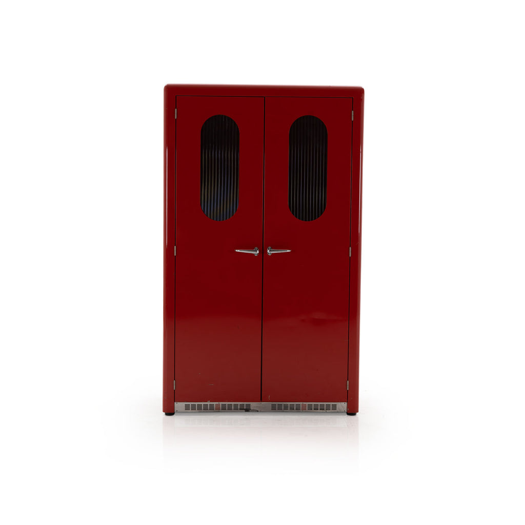 Red Metal Wardrobe Storage Cabinet