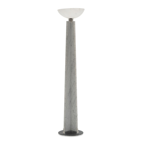 Grey Marble Pillar Torchiere Floor Lamp