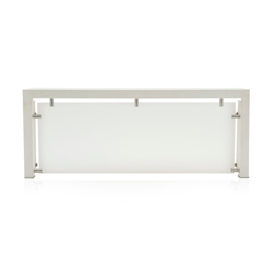 Modern White Floating Panel Reception Console Table