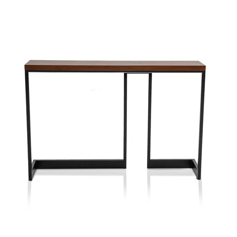 Wood & Black Metal Contemporary Console Table