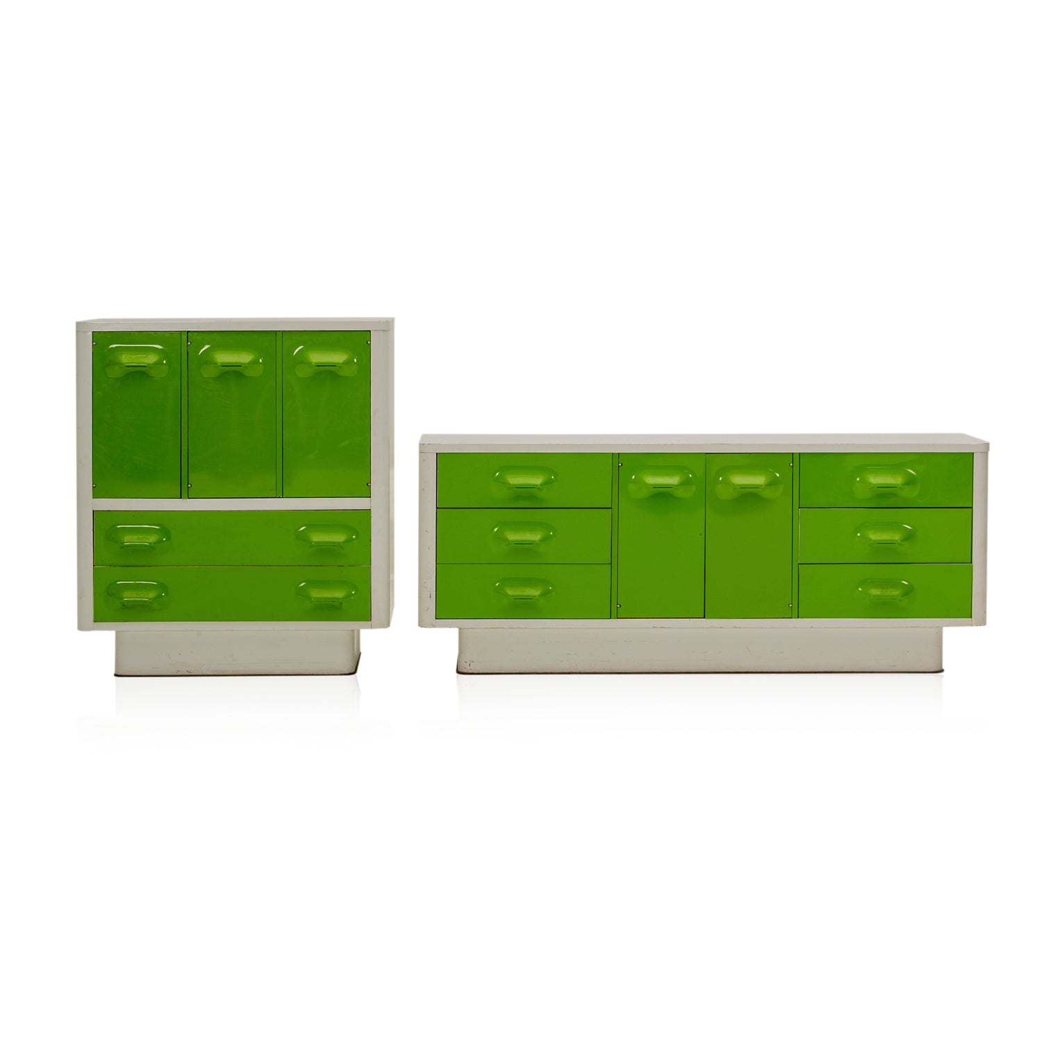 Green & White Tallboy Mod Dresser Cabinet - Gil & Roy Props Green & White Tallboy Mod Dresser Cabinet - Gil & Roy Props