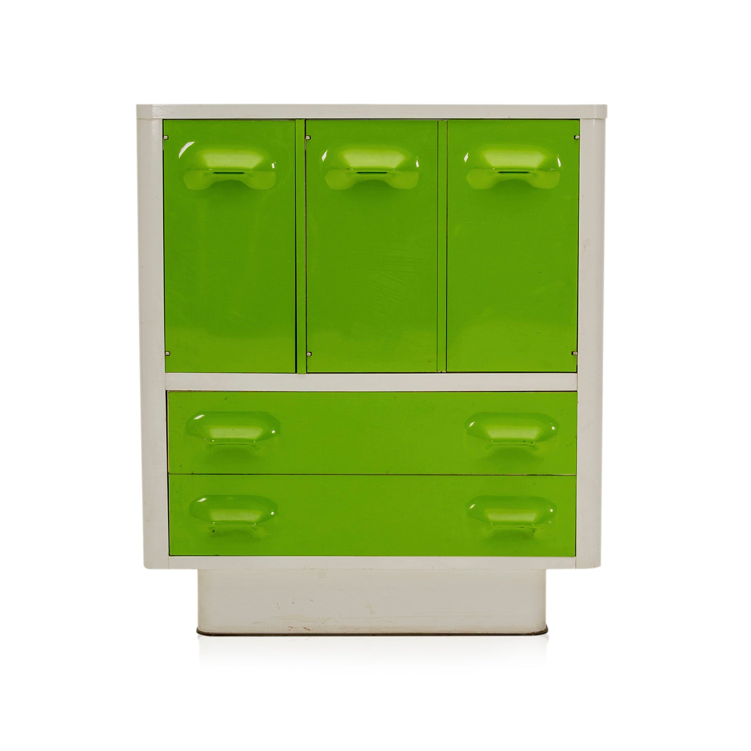 Green & White Tallboy Mod Dresser Cabinet - Gil & Roy Props Green & White Tallboy Mod Dresser Cabinet - Gil & Roy Props