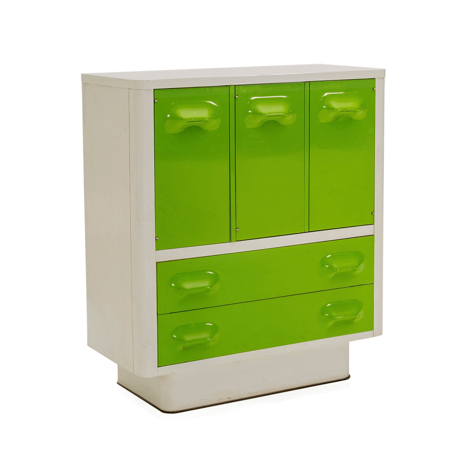 Green & White Tallboy Mod Dresser Cabinet - Gil & Roy Props Green & White Tallboy Mod Dresser Cabinet - Gil & Roy Props