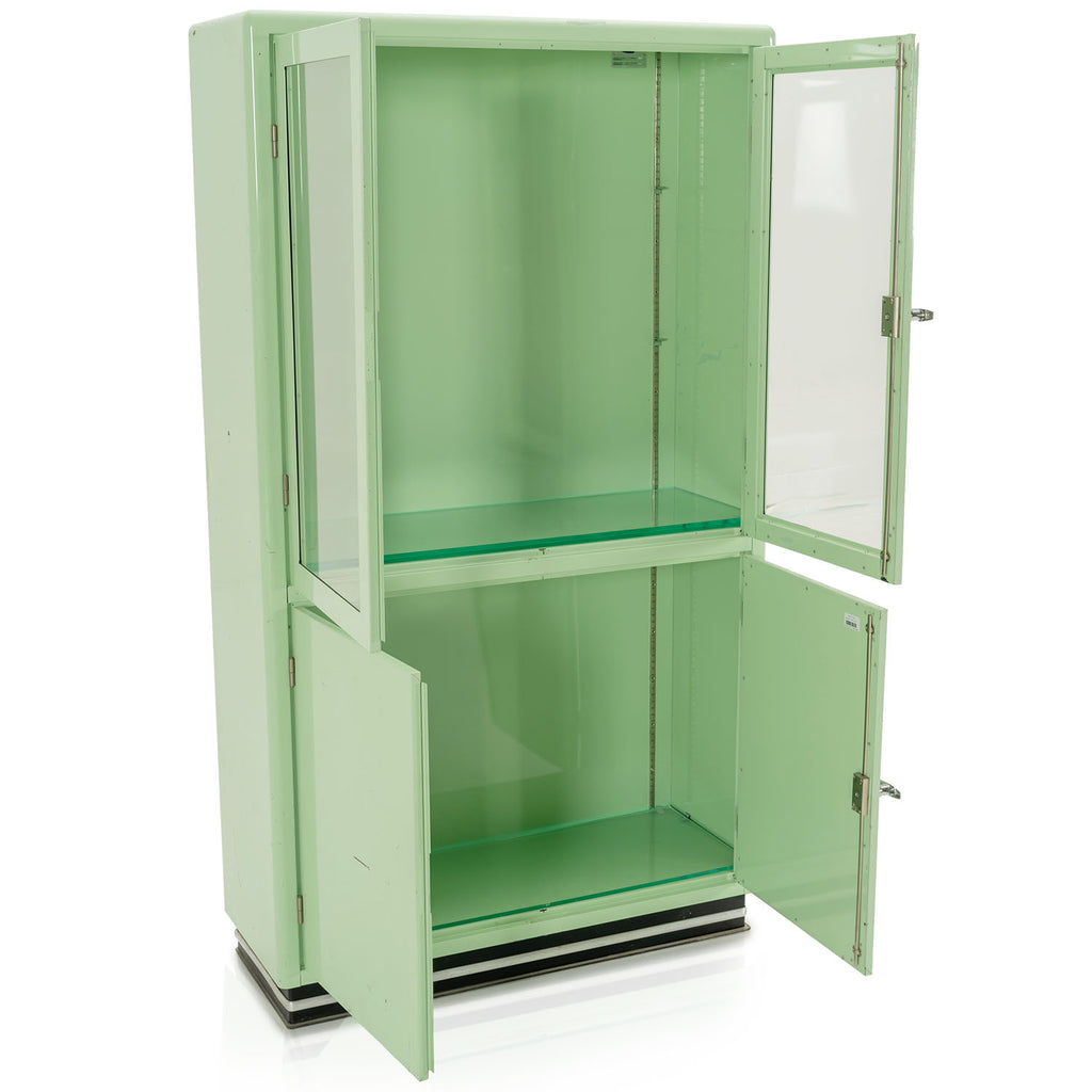 Mint Green Metal Display Cabinet