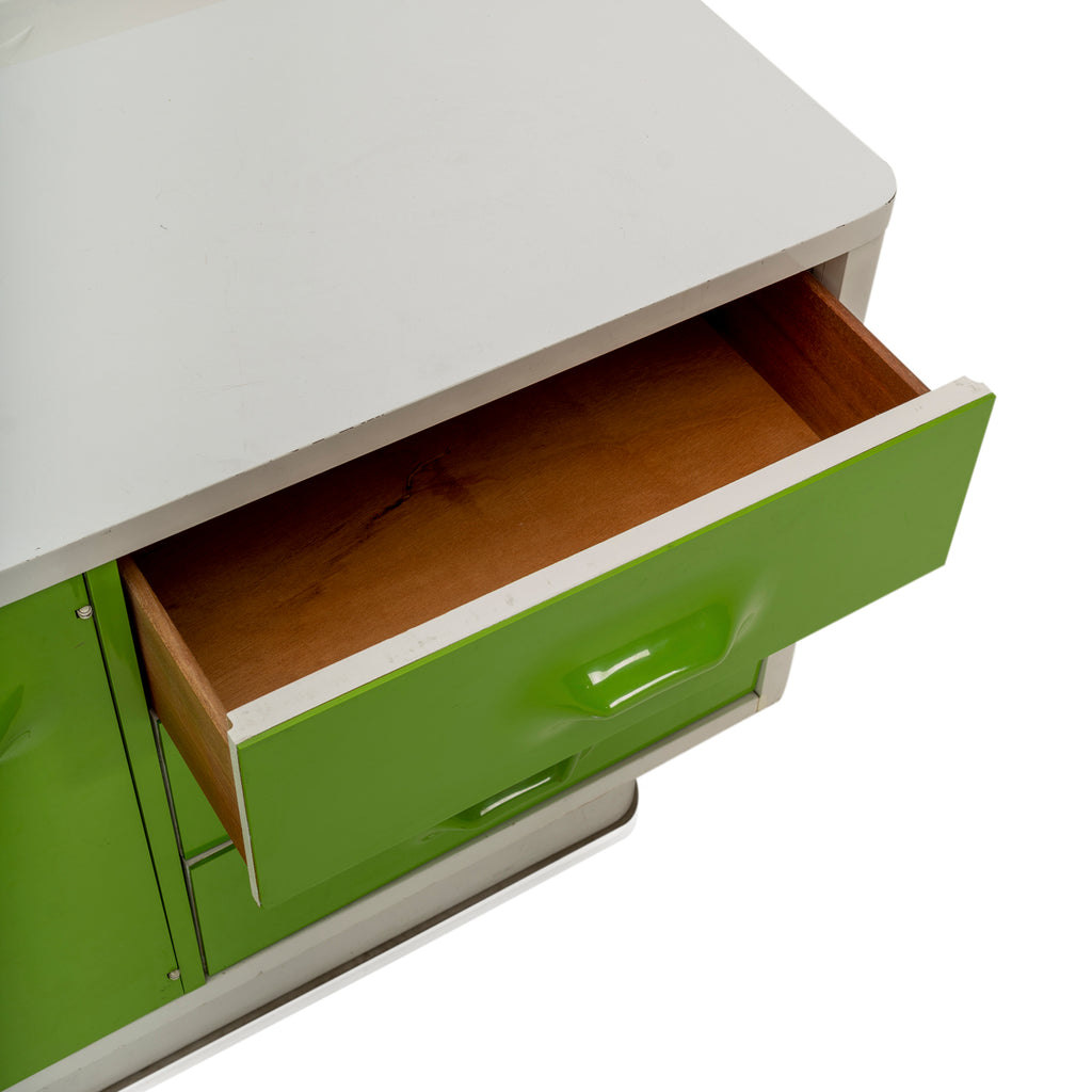 Green & White Mod Dresser Credenza