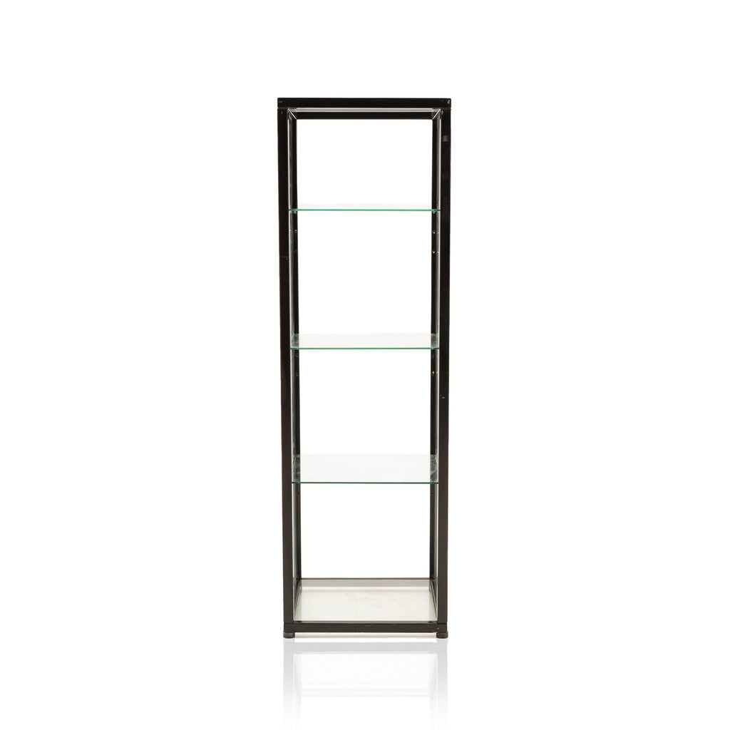 Glass Shelving Unit with Black Frame