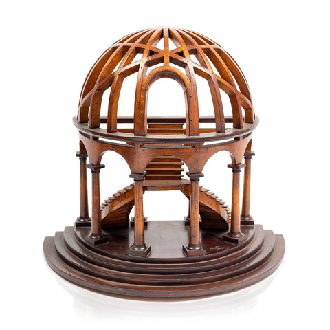 Wood Carved Observatory Tabletop Sculpture