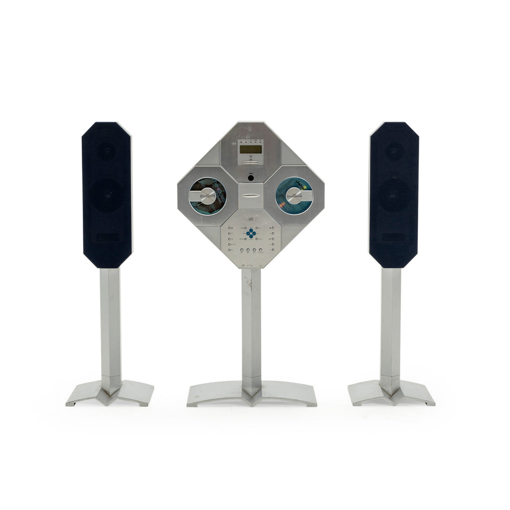Geometric Standing CD Player and Speaker Set