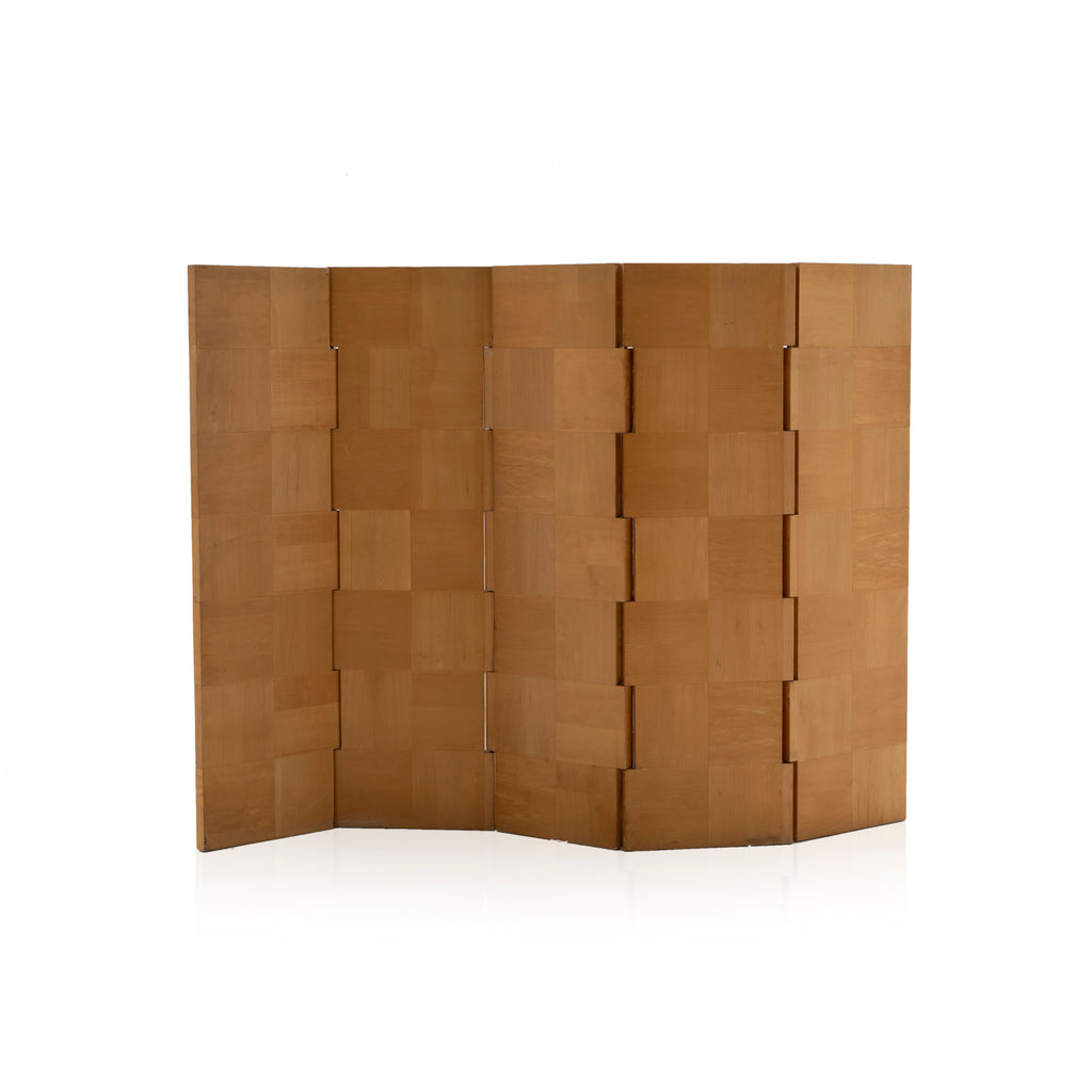 Wooden Checkerboard Folding Screen Room Divider