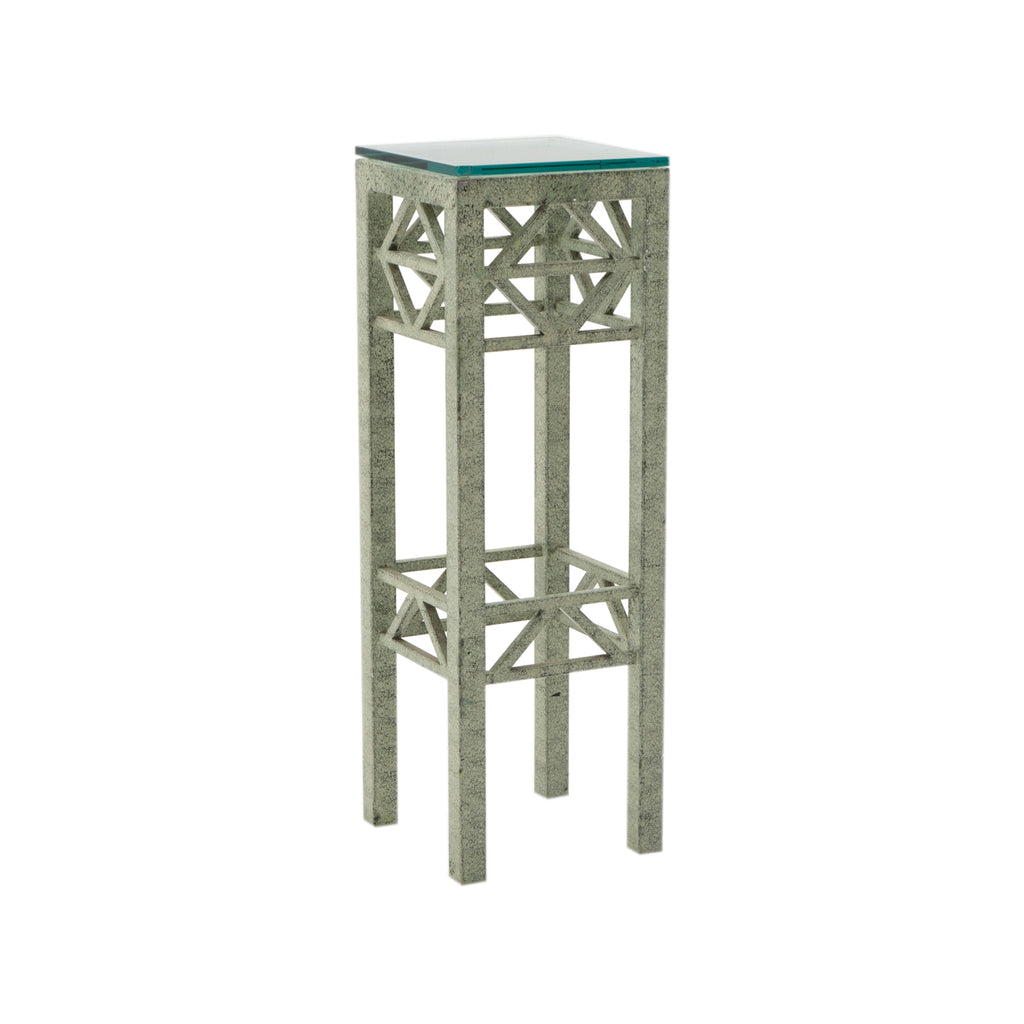 Green Metal Cutout Plant Stand Table