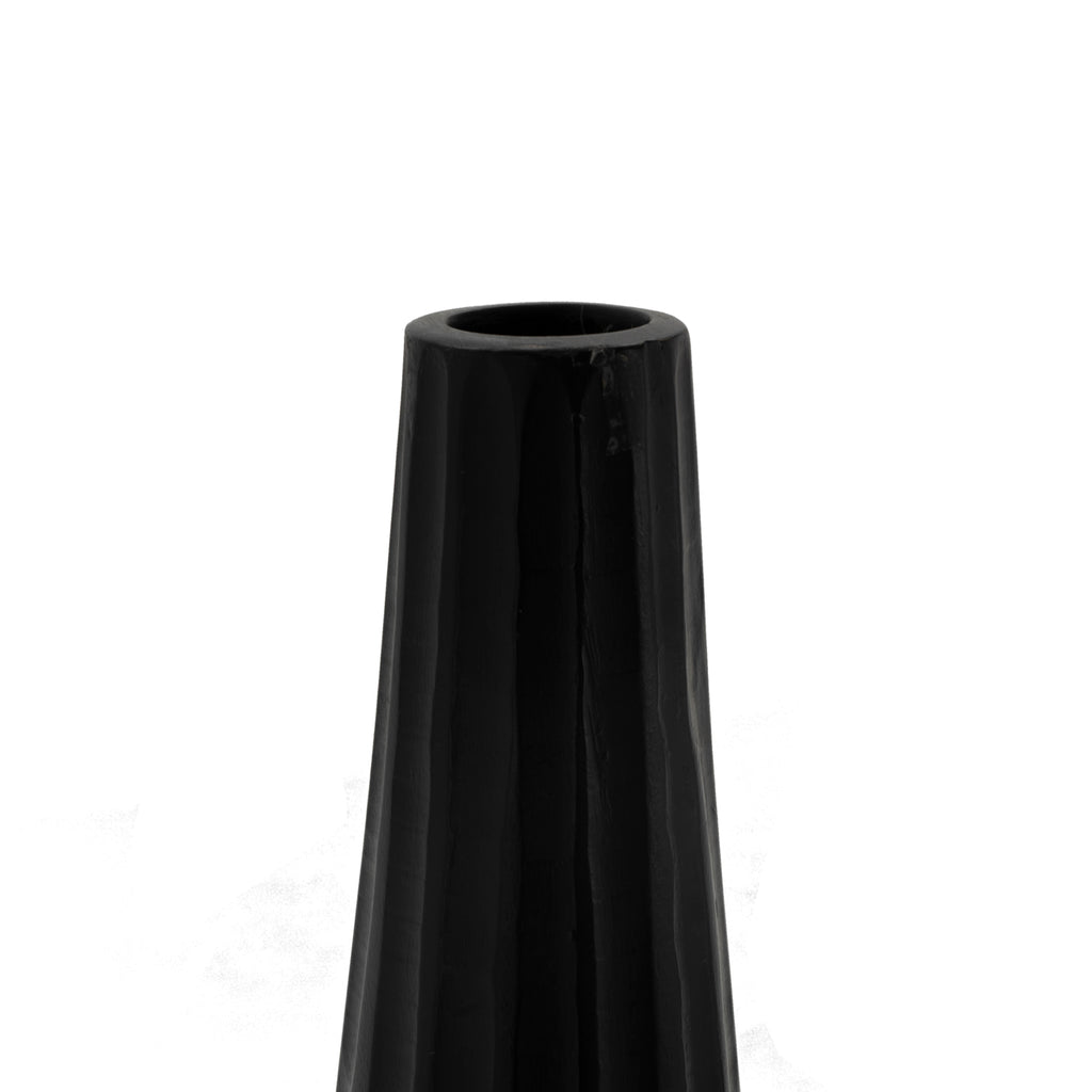 Thin Tall Black Floor Sculpture Vase