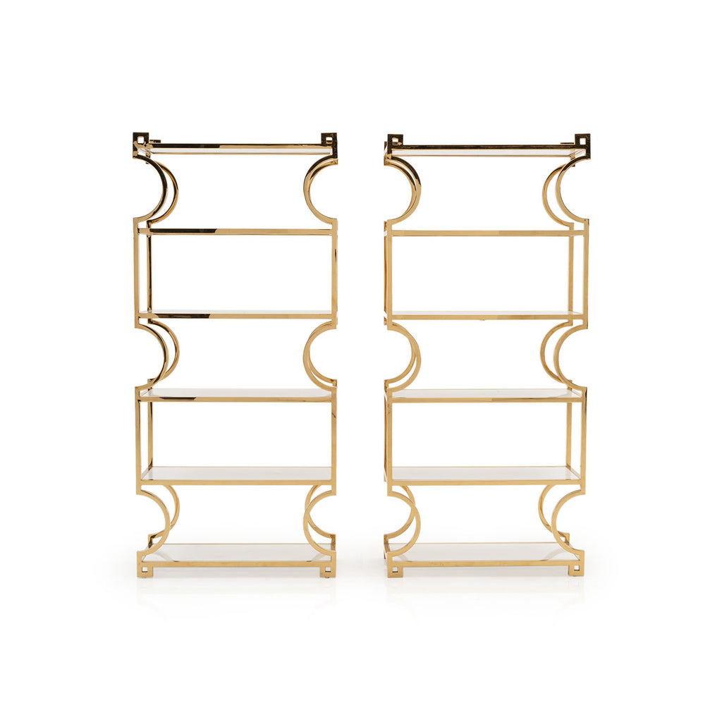Gold Neoclassical Etagere Bookcase