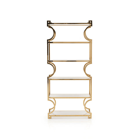 Gold Neoclassical Etagere Bookcase