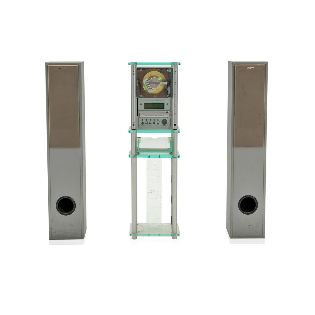 Standing Glass & Metal Speaker Stereo System