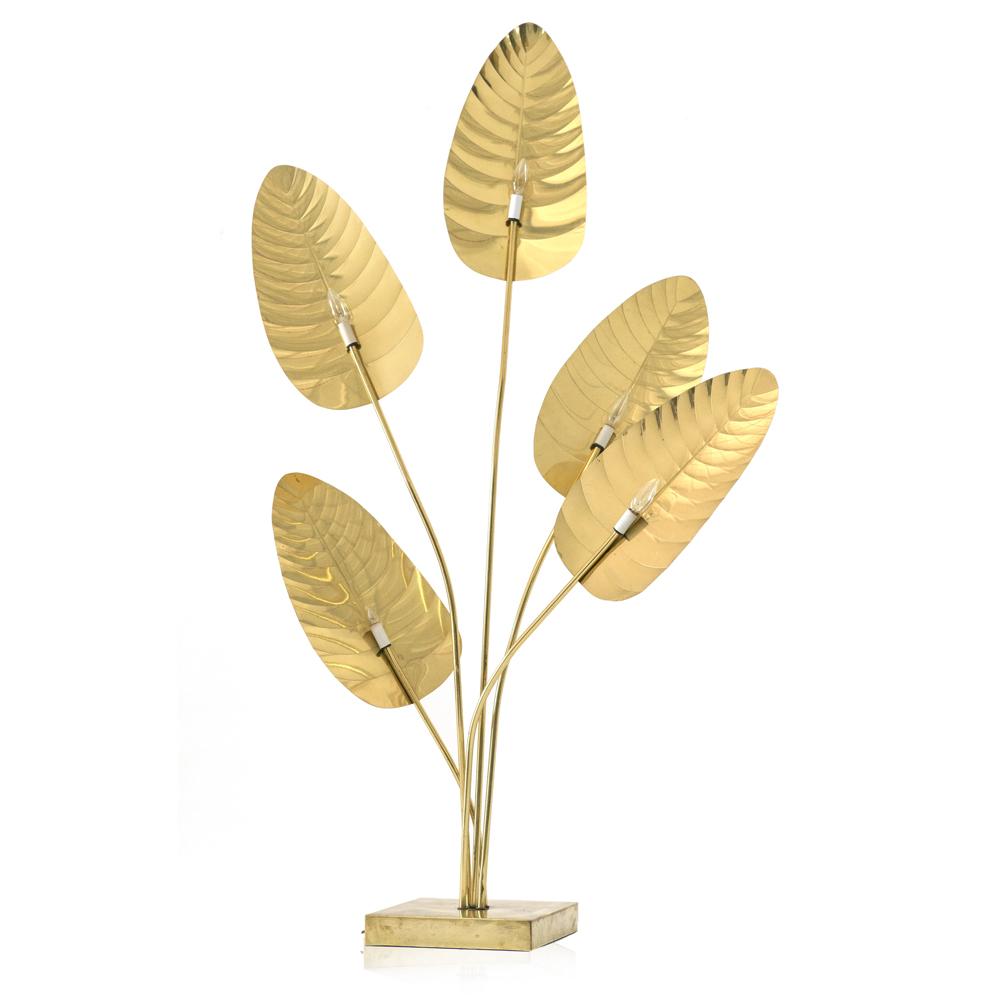 Gold Metal Leaves Floor Lamp