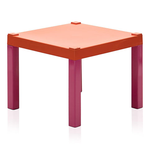 Orange and Pink Square End Table