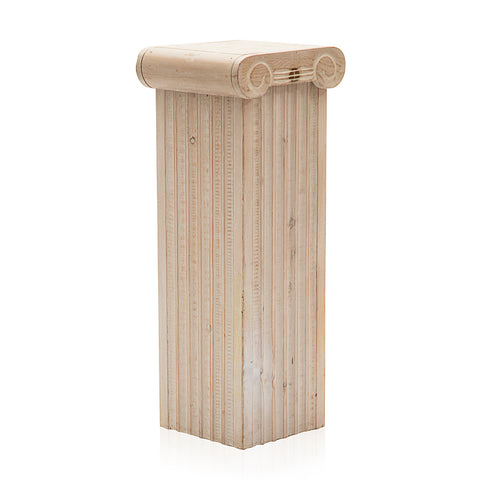 Tan Square Column Pedestal with Scroll Top