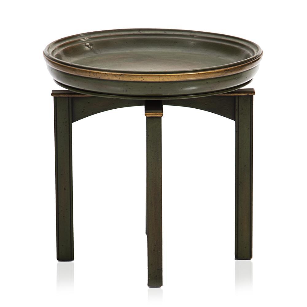 Rounded Green Side Table