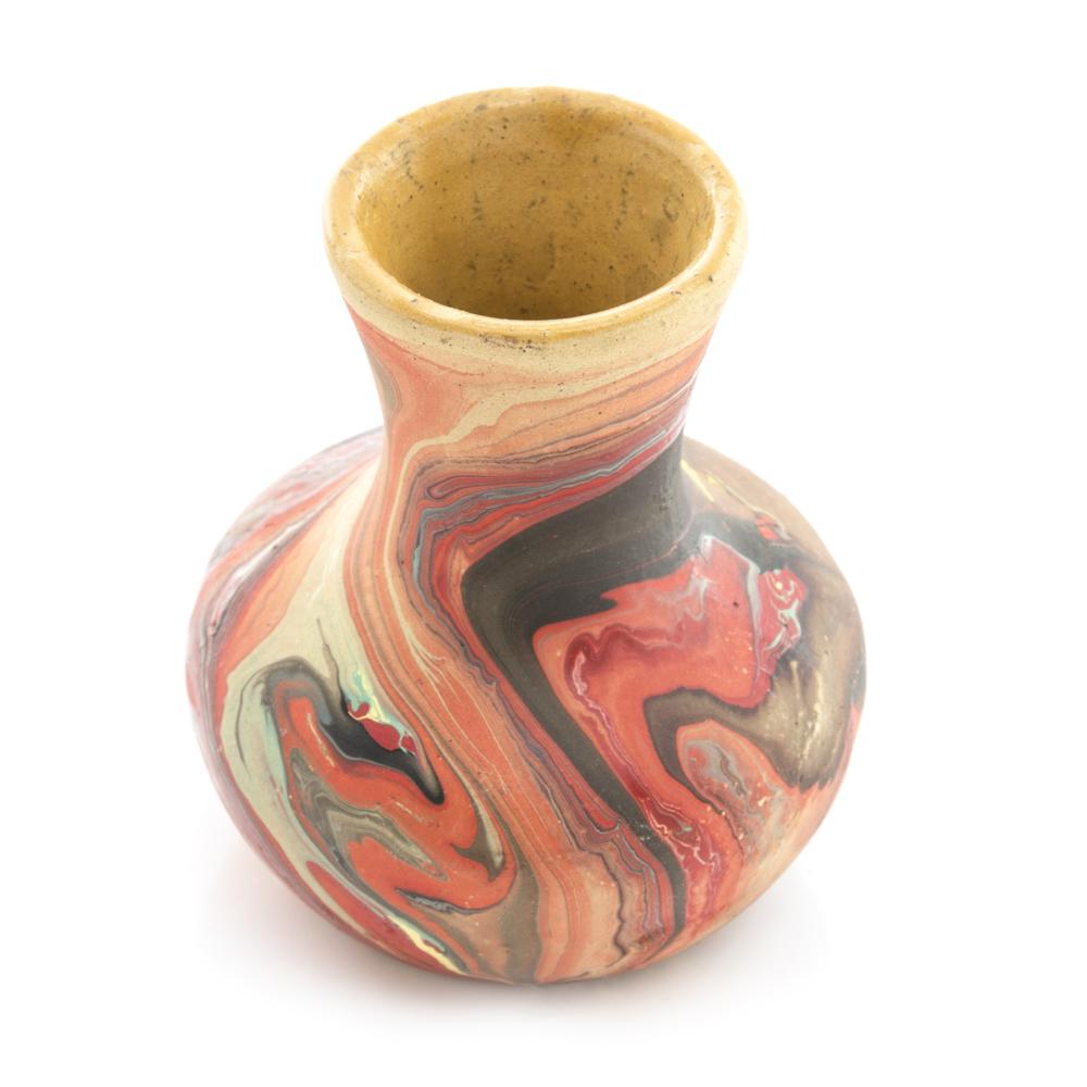 Orange Marbled Ceramic Vase (A+D)