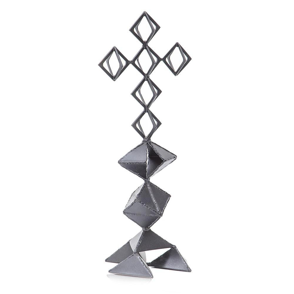 Grey Metal Abstract Cross Gil Roy Props grey-metal-abstract-cross-gil-roy-props