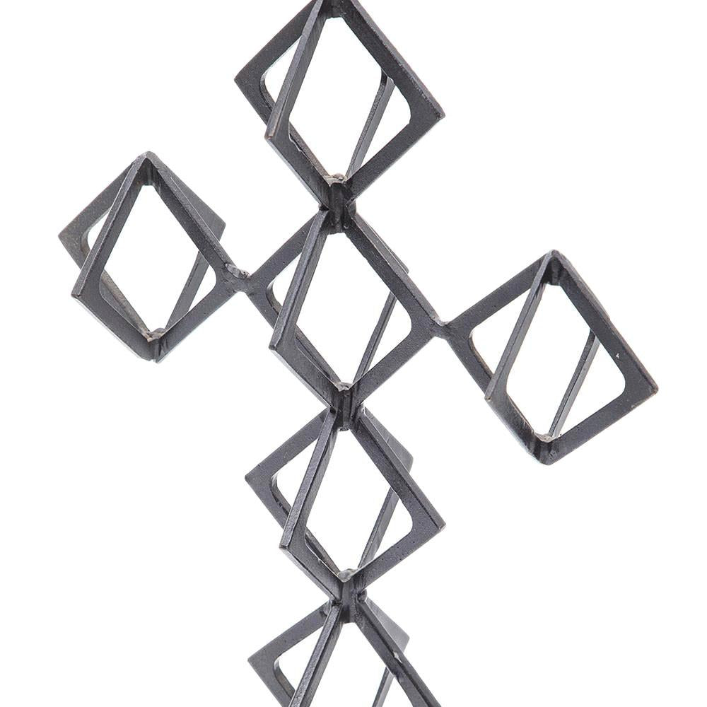 Grey Metal Abstract Cross