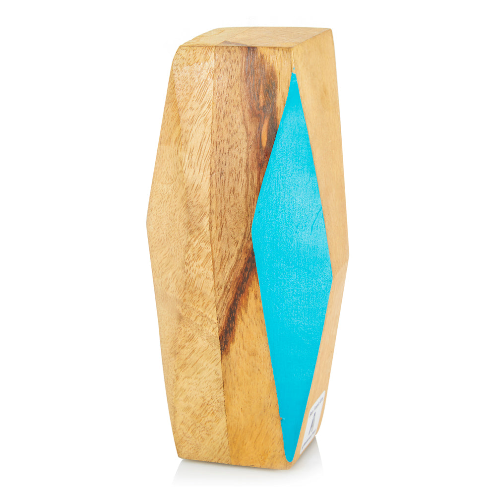 Wood Light Blue Table Sculpture (A+D)