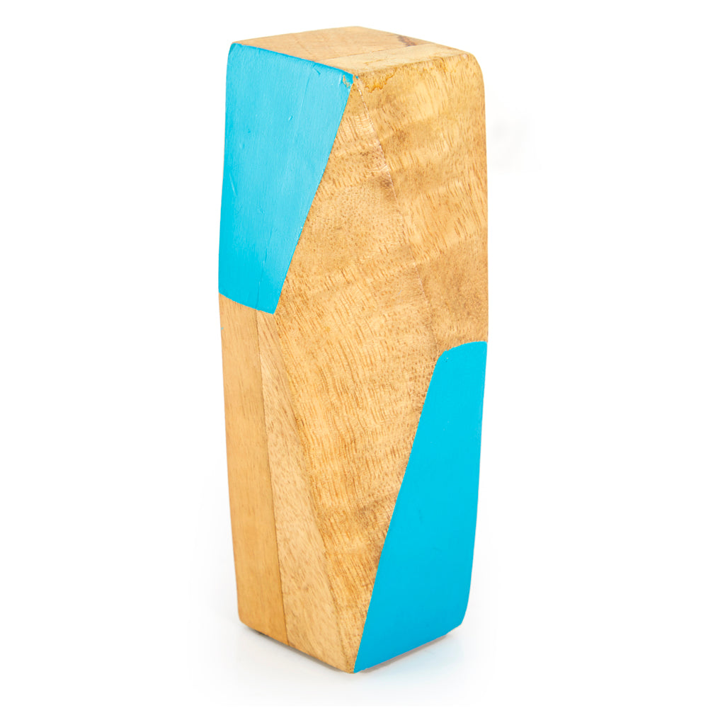Wood Light Blue Table Sculpture (A+D)