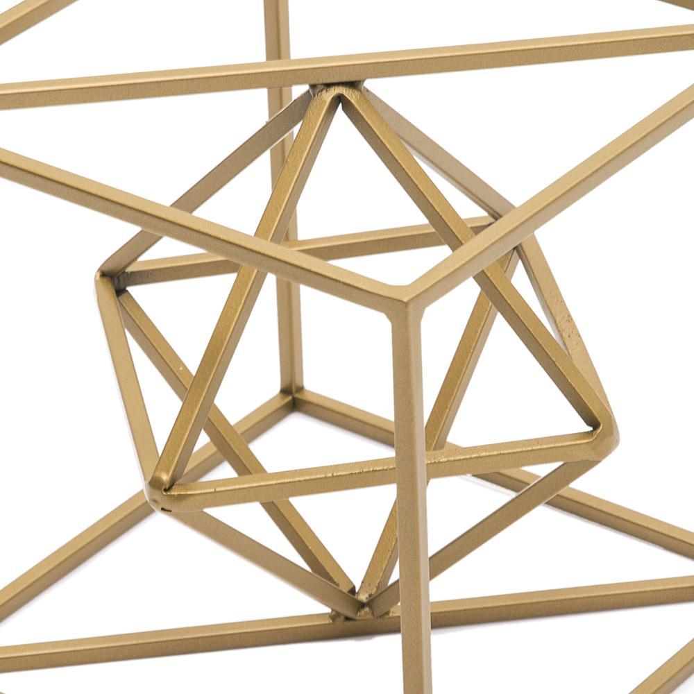 Geometric Gold Wire Cube