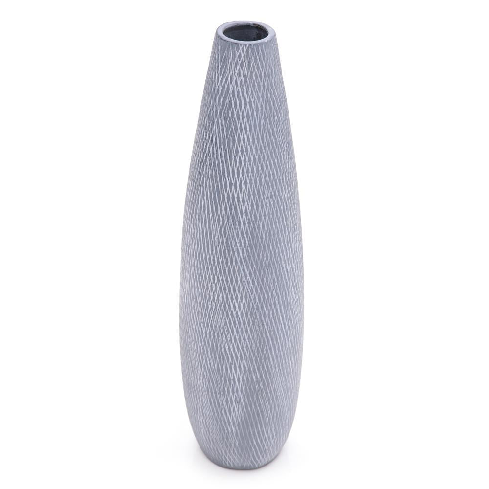 Blue Textured Tall Vase