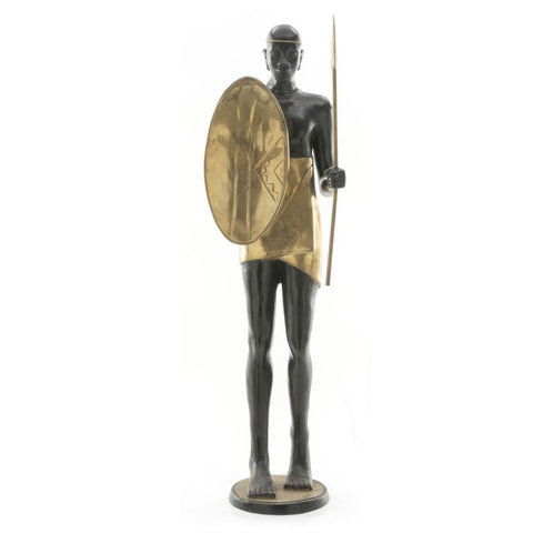 Tall African Style Warrior Sculpture